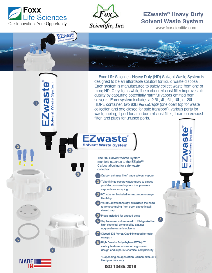 FoxxLife EZWaste solvent waste system